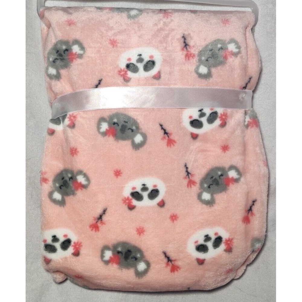 Baby Elements Plush Koala Panda Bear Face Pink Blanket Lovey Soft Girl NWT‎ - Picture 4 of 4